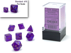 Chessex - Mini Borealis Royal Purple/Gold 7pc - CHX20587